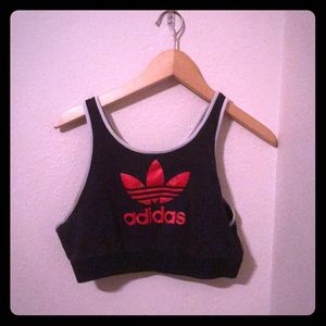 This a sports bra that says adidas on it